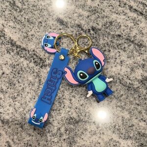 Disney Blue and Pink Stitch Keychain Set